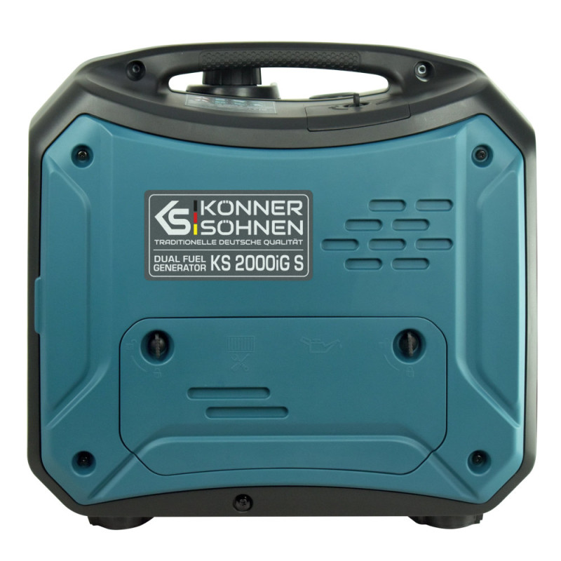 Könner & Söhnen LPG/gasoline inverter generator KS 2000iG S, 230V, 2.0kW, manual start, 19kg (KS2000IGS)