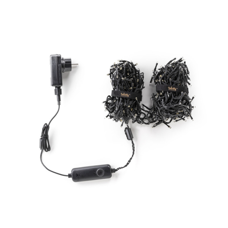 Twinkly Twinkly Cluster AWW 400, 6 meter long, Gen II, IP44, black wire (TWC400GOP-BEU)