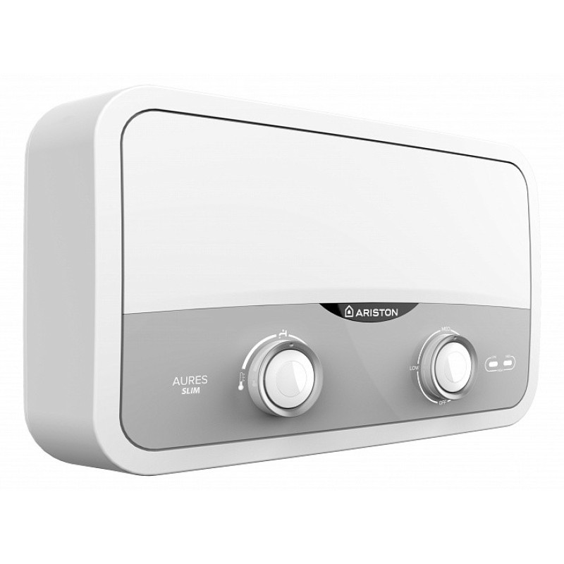 Ariston Водонагреватель Aures SF 5.5 COM электрический проточный, 5.5 кВт, 3.1 л/мин, A (3520018-V)