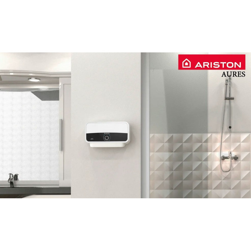Ariston Водонагреватель Aures SF 5.5 COM электрический проточный, 5.5 кВт, 3.1 л/мин, A (3520018-V)