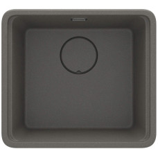 Deante Kitchen Sink granite, square, no drainboard, 500х440х230mm, bowl - 1, over(under)-mounted, anthracite + kitchen board (ZKM_T10A)