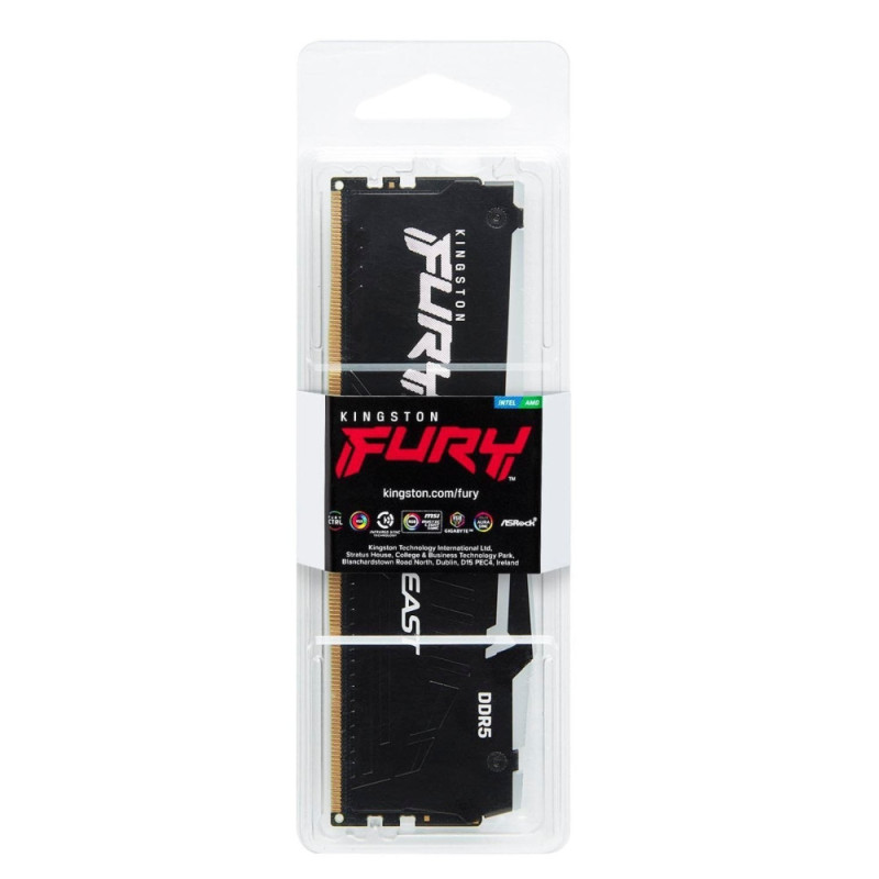 Kingston Пам'ять ПК DDR5 64GB 5600 FURY Beast RGB (KF556C36BBEA-64)