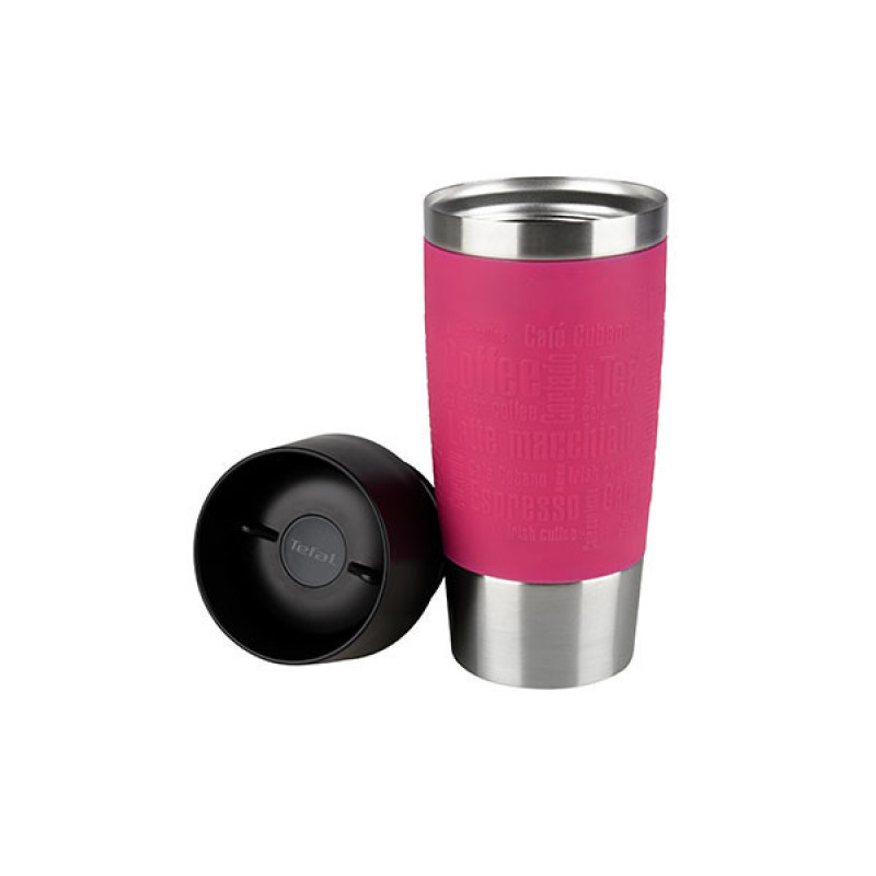Tefal Thermo mug Travel Mug, 360ml, diam60, t cold 8h, hot 4h, stainless steel+plastic, raspberry