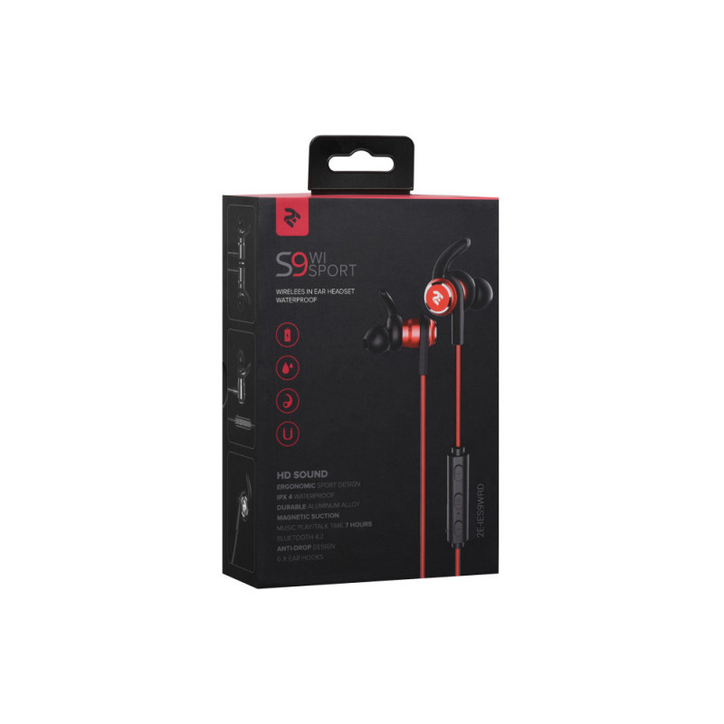 2E Навушники S9 WiSport Wireless In Ear Waterproof Mic Red (2E-IES9WRD)