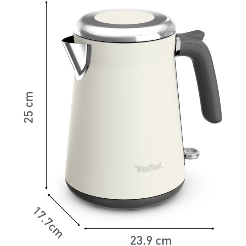 Tefal Электрочайник Collection 1.7л, Strix, нерж. сталь, белый (KI666AE0)
