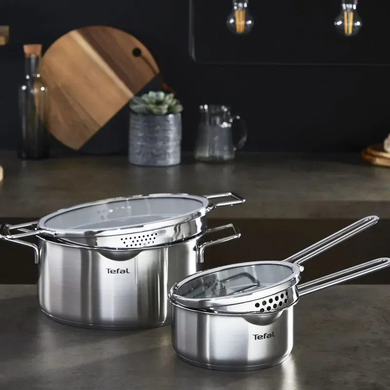 Tefal Nordica tableware set, 10 items, stainless steel, glass (H852SA56)