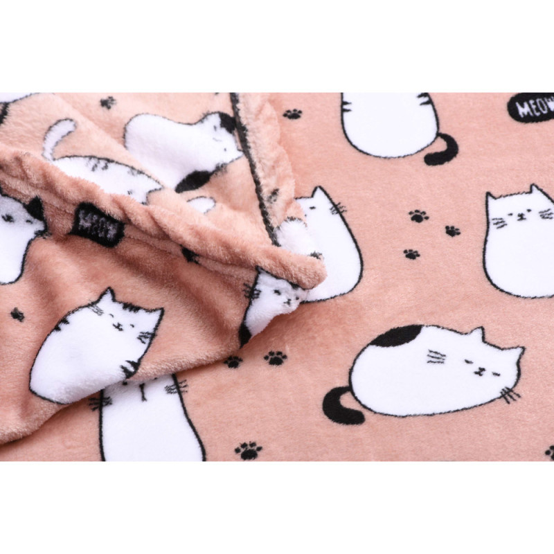 ARDESTO Flannel blanket, 160x200cm, cats, 100% polyester (ART0108PB)