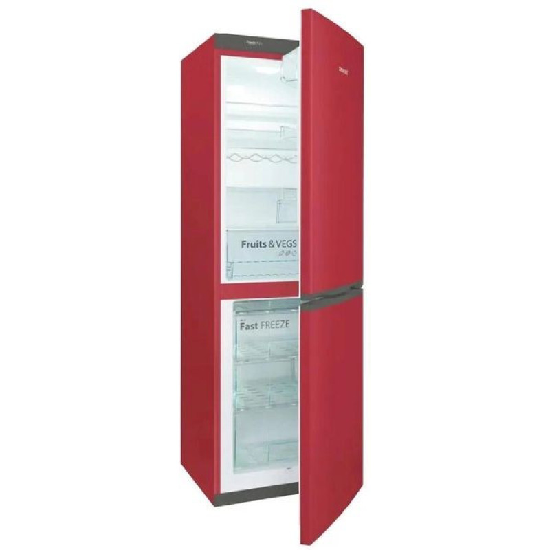SNAIGE Ref with bottom freezer, 185x60х65, ref-214L, freez.-88L, 2doors, A++, ST, red (RF56SM-S5RB2E)