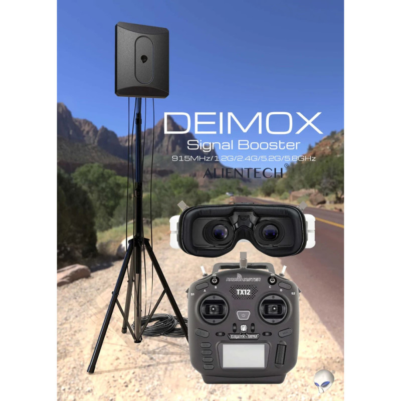 Alientech Антенна усилитель сигнала Deimox 915M/1.2G/2.4G/5.2G/5.8G для БПЛА (DJI, Autel, FPV), без кабелей (DMX-09122450DSB/EU)