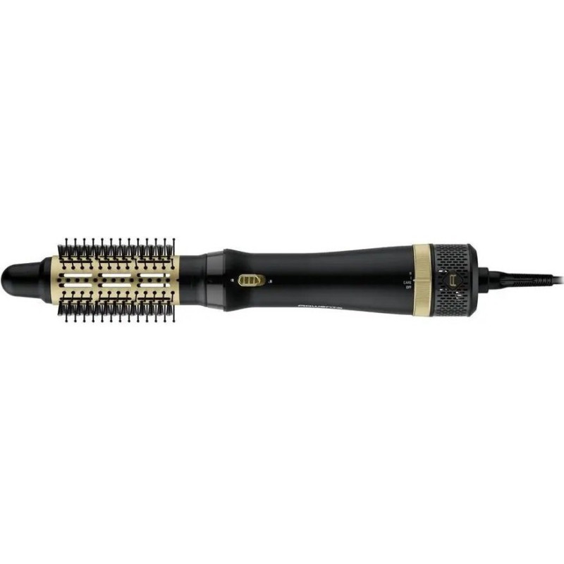 Rowenta Фен-щетка Express Style, 800Вт, режимов-3, иониз-я, хол. обдув, керамика, турмалин, черно-золотой (CF6330F0)