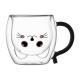 ARDESTO Double wall borosilicate glass mug set Animals, 250 ml, 2 pcs, with handles