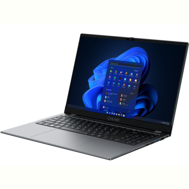 Ноутбук Chuwi GemiBook Plus (16,512) (CWI620,CW-112291); 15.6" (1920x1080) IPS LED глянцевый антибликовый , Intel Processor N100 (3.4 ГГц) , RAM 16 ГБ , SSD 512 ГБ , Intel UHD Graphics , без ОП , Wi-Fi , BT , веб-камера , Windows 11 Home , 1.7 кг , серый