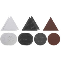 Einhell Grinding Paper Set, 15 pcs, 225 mm, circles and triangles, for TE-DW 225 X, KWB (491065)