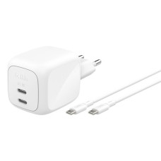 Belkin Зарядний пристрій мережевий Belkin 67Вт 2хUSB-С GAN PD PPS, кабель USB-С > USB-C, 2м, білий (WCH020KQ2MWH-B6)