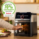 Tefal Tefal air fryer Easy Fry Silence XXL Smart Vision, 1800W, bowl-7l, sensor control, plastic, black (EY876DE1)