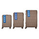 2E 2E Suitcase set 3in1, M7979, polypropylene, (L+M+S), lock (not TSA), anti theft zipper, 4 wheels, khaki (2E-PP-M7979-SET3-KH)