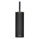ARDESTO Toilet brush set with stand Minimalism 9.5x27.5/38cm, metal, polypropylene, bamboo, black (ARHB3503BB)