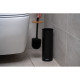 ARDESTO Toilet brush set with stand Minimalism 9.5x27.5/38cm, metal, polypropylene, bamboo, black (ARHB3503BB)