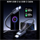Дата кабель USB-C to USB-C 1.0m PD60W 3A braided L524 gray Ugreen (55765)