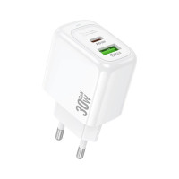 Зарядное устройство HOCO CS55A 1xUSB-C PD30W + 1xUSB QC3.0 white (6942007631549)