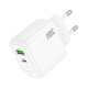 Зарядное устройство HOCO CS55A 1xUSB-C PD30W + 1xUSB QC3.0 white (6942007631549)