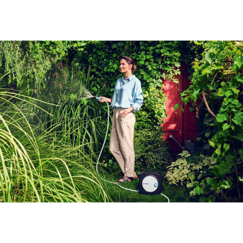 Cellfast Hose reel ERGO XS automatic 10+2m hose 3/8  set of connectors and ERGO sprinkler (55-400)