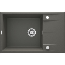 Deante Kitchen Sink granite, rectang., with drainboard, 780х500х210mm, bowl - 1, over-mounted, anthracite (ZQE_T11B)