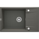 Deante Kitchen Sink granite, rectang., with drainboard, 780х500х210mm, bowl - 1, over-mounted, anthracite (ZQE_T11B)