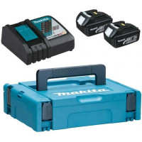 Makita Набір акумуляторів + зарядний пристрій 197952-5, LX BL1830 x 2шт (18В, 3Ач) + DC18RC, кейс Makpac1