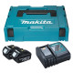 Makita Набір акумуляторів + зарядний пристрій 197952-5, LX BL1830 x 2шт (18В, 3Ач) + DC18RC, кейс Makpac1