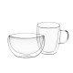 ARDESTO Breakfast set double wall mug and bowl, 270ml , 500ml, borosilicate glass (AR2650BG)