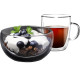 ARDESTO Breakfast set double wall mug and bowl, 270ml , 500ml, borosilicate glass (AR2650BG)
