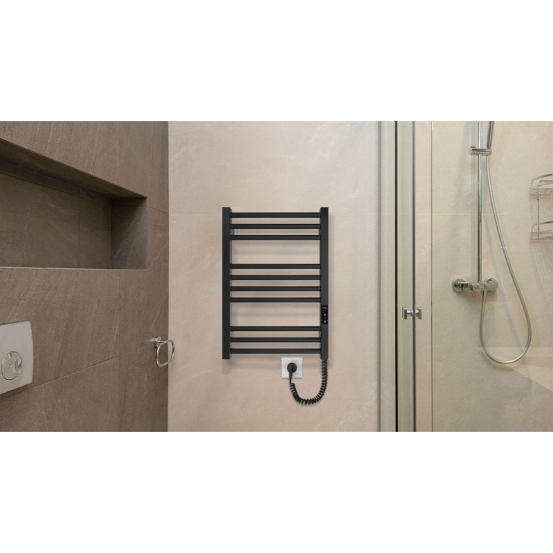 Hygge Family towel dryer electric Derby, 570х430х80mm, timer-regulator, steel, black matt (6.1.0400.06.BM)