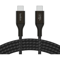 Belkin Кабель USB-C > USB-C зарядки/синхронизации 1м, 240Вт, Type-C, витой, черный (CAB015BT1MBK)