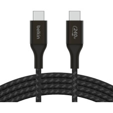 Belkin сable USB-C > USB-C charge/data, 1m, 240W, Type-C, BRAIDED, black (CAB015BT1MBK)