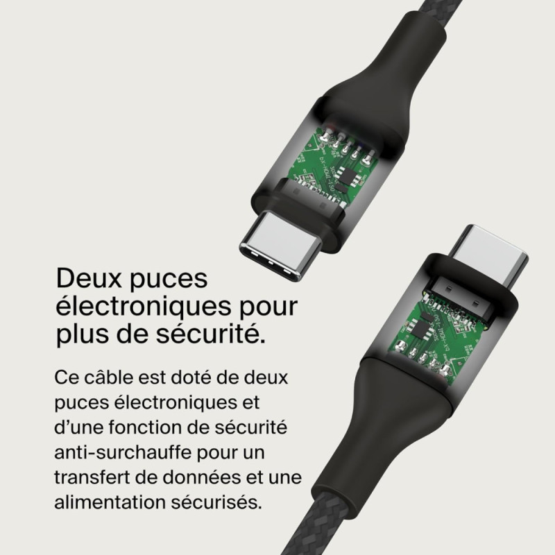 Belkin сable USB-C > USB-C charge/data, 1m, 240W, Type-C, BRAIDED, black (CAB015BT1MBK)