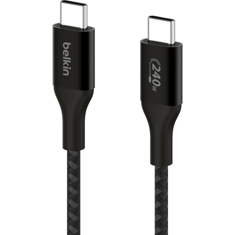 Belkin сable USB-C > USB-C charge/data, 1m, 240W, Type-C, BRAIDED, black (CAB015BT1MBK)