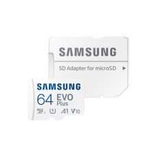 Samsung Карта пам'яті microSDXC 64GB C10 UHS-I R130MB/s Evo Plus + SD (MB-MC64SA/EU)