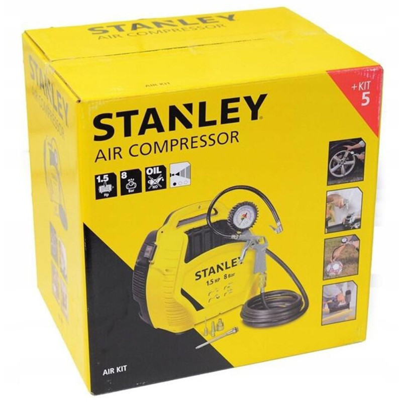 Stanley Компресор повітряний Stanley безолійний 1100Вт 180л/хв 8бар 6.1кг (AIRKIT)