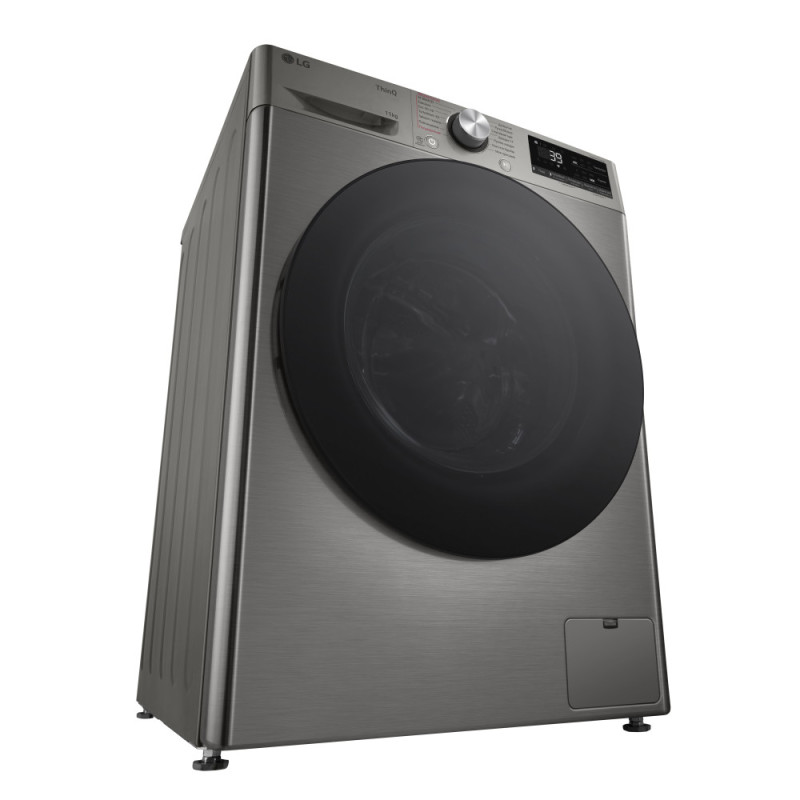 LG WM front load, 11kg, 1400, A, 57cm, display, steam, invertor, silver (F4Y7ES5P)