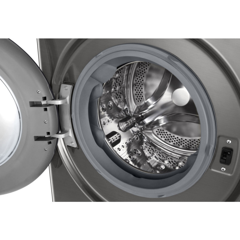LG WM front load, 11kg, 1400, A, 57cm, display, steam, invertor, silver (F4Y7ES5P)