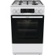 Gorenje Плита комбінована, 62л, 50x60см, дисплей, IconLed, емальовані, білий (GK5C60WJ)