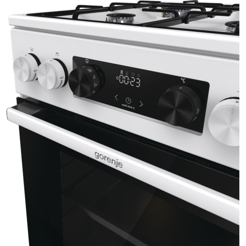 Gorenje Плита комбінована, 62л, 50x60см, дисплей, IconLed, емальовані, білий (GK5C60WJ)