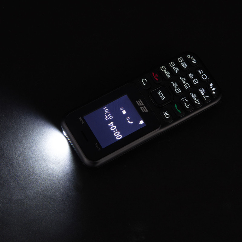 2E Мобильный телефон S180 2024 1.77" 2SIM, 600мА•ч, черный (694743653885)