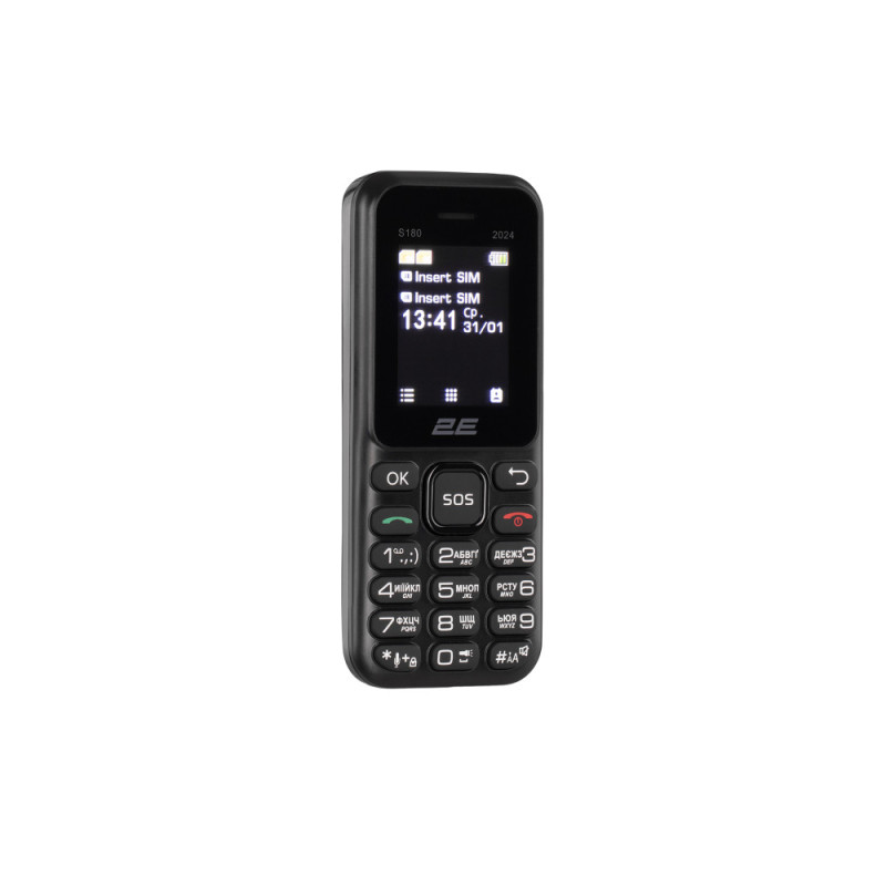 2E Мобильный телефон S180 2024 1.77" 2SIM, 600мА•ч, черный (694743653885)
