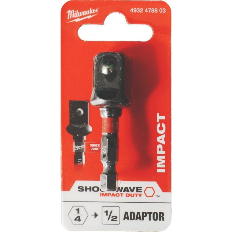 Milwaukee ShW adapter, from 1/4 '' Hex to 1/2 '', for socket heads (4932478803)