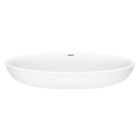 ARDESTO Раковина, умивальник ARDESTO Madeleine, штучний камінь, овальна, без отвору для змішувача та переливу, 590х295х130мм, накладний, білий (MD_001)