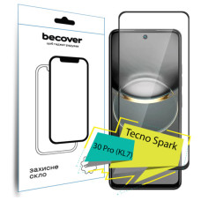 Стекло защитное BeCover Tecno Spark 30 Pro (KL7) Black (713080)
