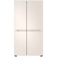 LG refrigerator SBS, 179x91x74, ref-422l, freez.-236l, 2doors, A+, NF, inv, display int, beige (GC-B257KEHW)