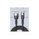 Дата кабель USB 2.0 AM to USB-C 0.5m 3A LED black Essager (EXCT-XCDB01)